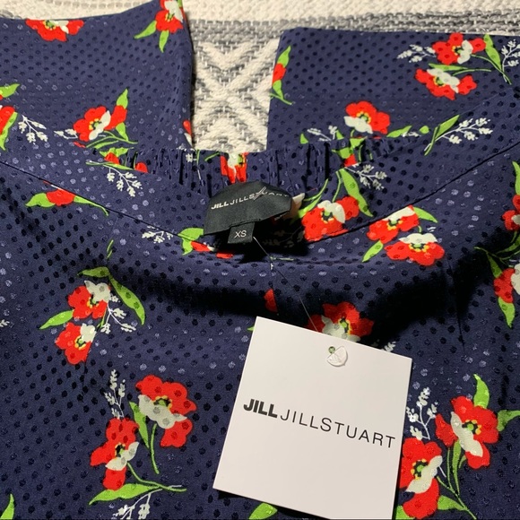 JILL Jill Stuart XS Blue Louise Midnight Floral Wide Leg  high waisted  Pants - Picture 8 of 12